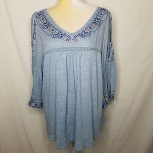 Knox Rose dusty blue large blouse